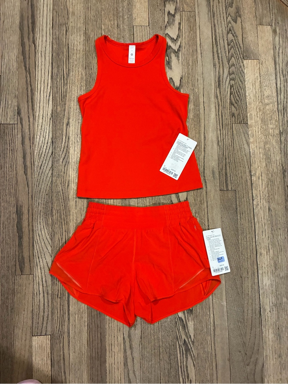 NWT lululemon Set size 6 Women's align tank and HH shorts